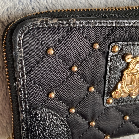 JUICY COUTURE💫Vintage🗝️Black Quilted Gold Beaded Wallet - Picture 6 of 12